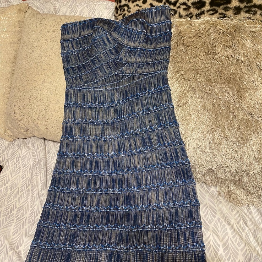 Womens dress ( pleasure doing business) ( blue/white/black)